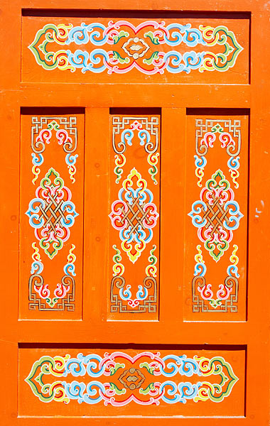 Ornamenty zdobené dveře do jurty
