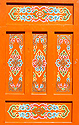 Ornamenty zdobené dveře do jurty